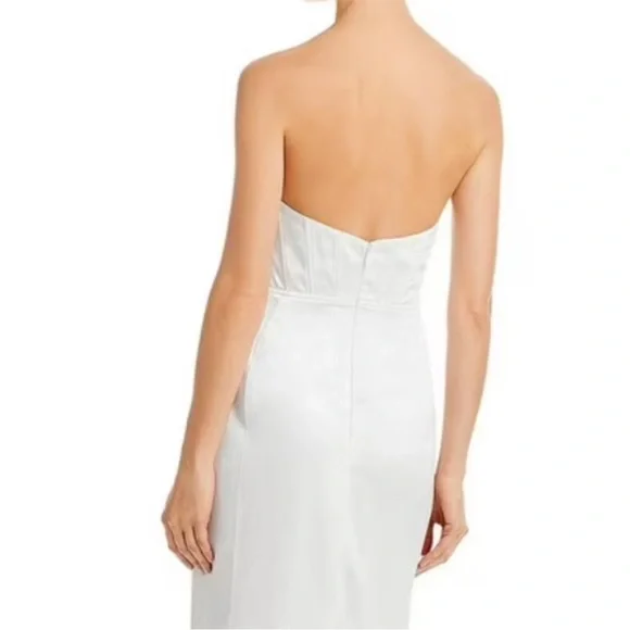 NWT Aqua x Maeve Bustier Feather Trim Dress Bloomingdale’s Bridal Size S… - Picture 3 of 8